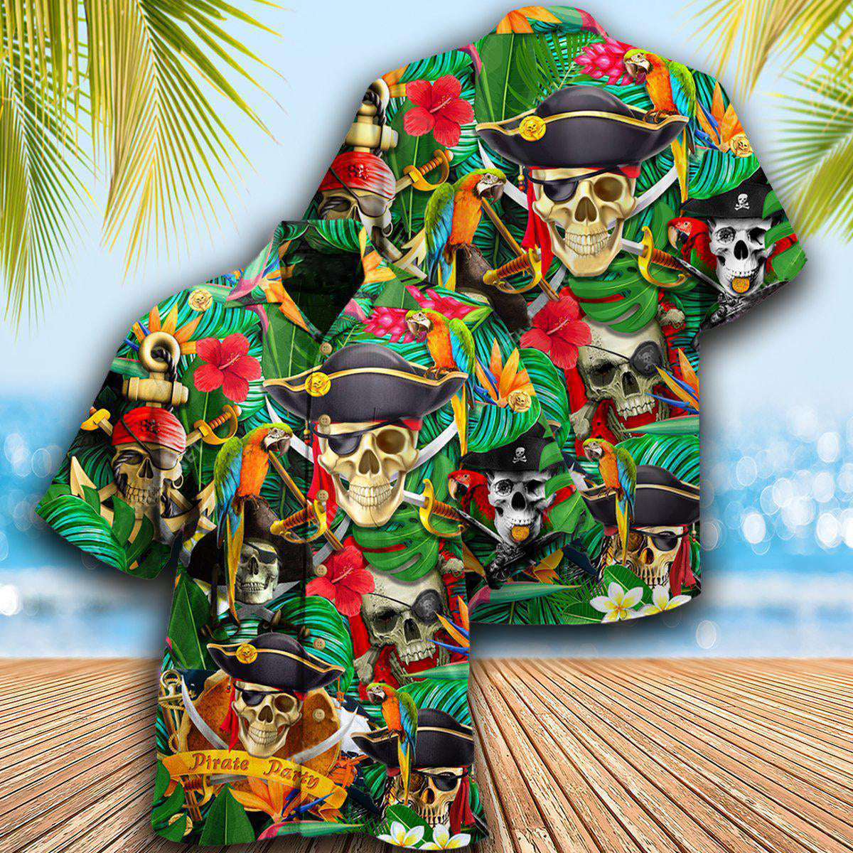 Skull Nautical Pirate Pirates Ledgends Hawaiian Shirt For Summer Vacation And Beach Travel