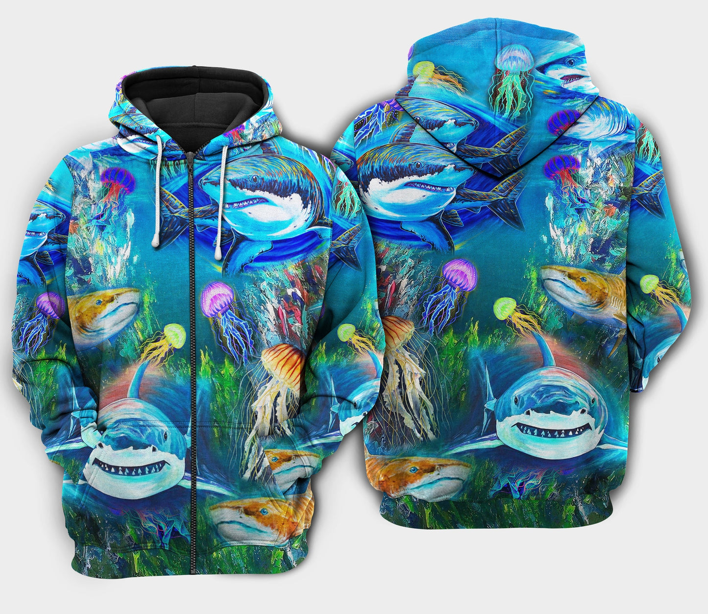 Shark Sea Awesome Hoodie For Ocean Themed Events Holidays And Gift Ideas