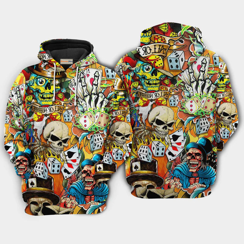Skull Gambling Game Hoodie For Alternative Events Seasonal Outings And Gift Ideas