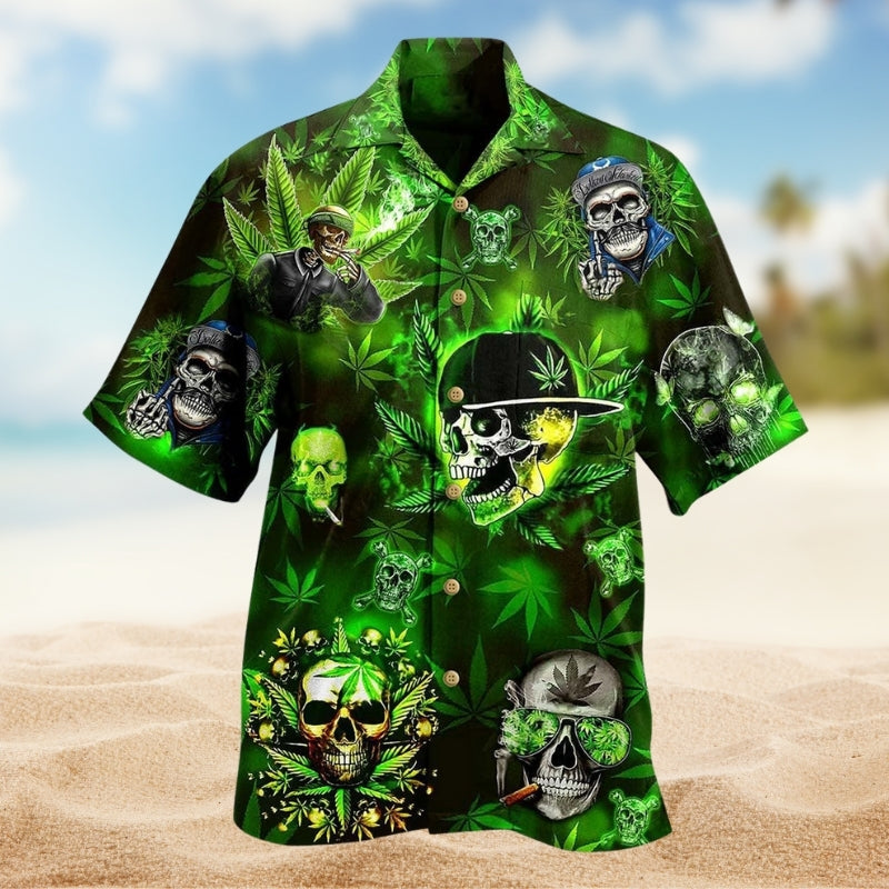 Creative German Shepherd Dog Hawaiian Shirt Front Pattern View For Outdoor Gatherings