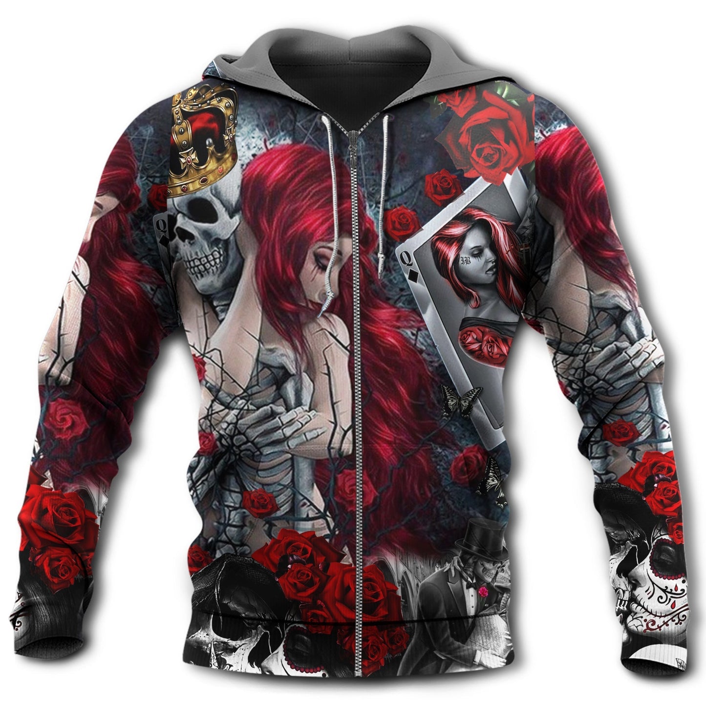 Skull Love Life Hoodie For Gothic Art Lovers Daily Wear And Weekend Adventures