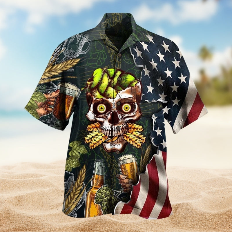 Vintage Skull Hawaiian Shirt For Summer Gathering And Seasonal Wardrobe