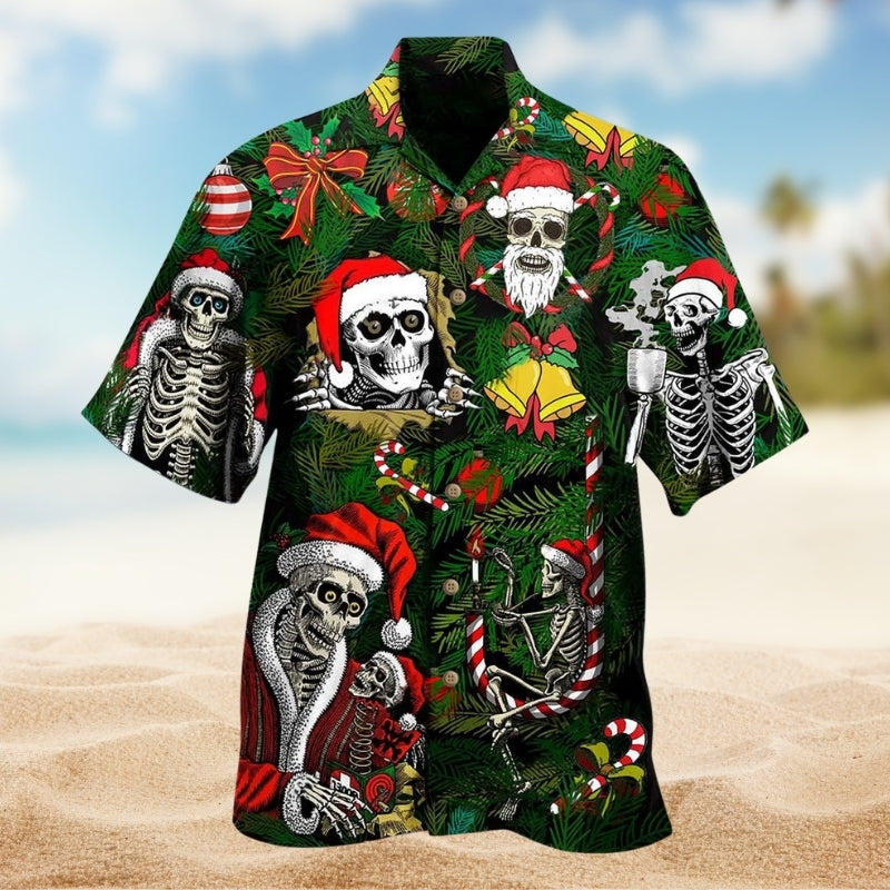 Bold Skull Attitude Hawaiian Shirt For Coastal Travel, Casual Events, And Comfortable Summer Wear