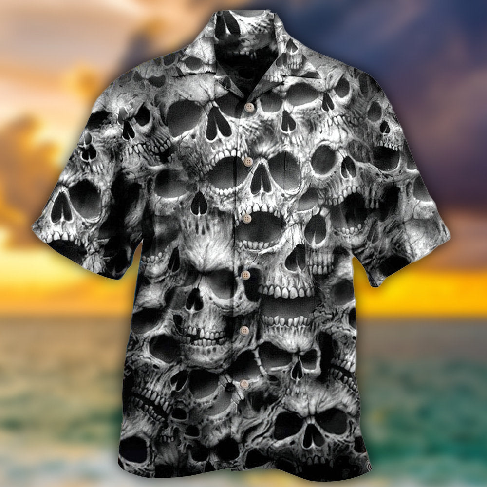 Skull Hawaiian Shirt With Detailed Graphic For Summer Events Coastal Travel And Comfortable Styling