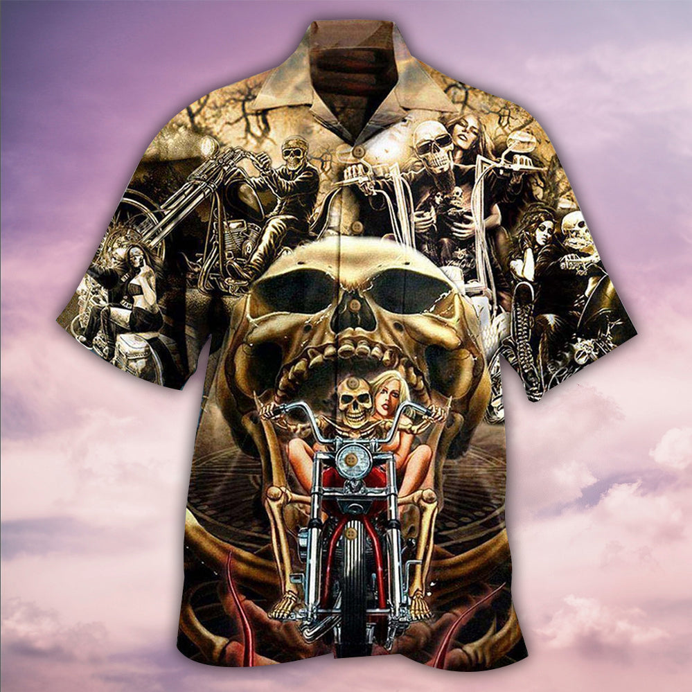Skull Stay Wild Tame Hawaiian Shirt Design View For Casual Summer Styling