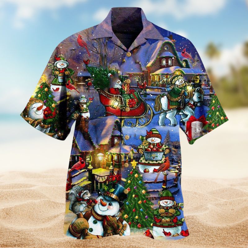 Snowman Make It Merry Hawaiian Shirt For Summer Gatherings Island Travel And Comfortable Casual Wear