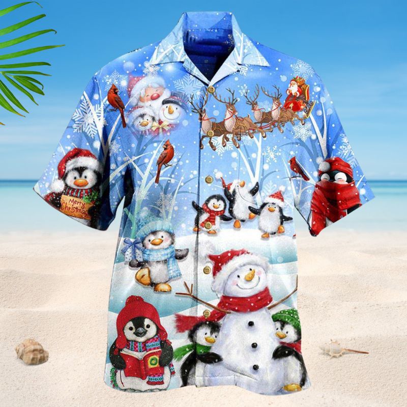 Snowman Wishing Cuteness Hawaiian Shirt For Resort Trips, Coastal Parties, And Warm Weather Style
