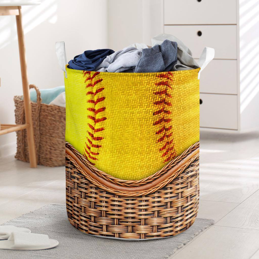 Softball Laundry Basket For Room Home Organizer