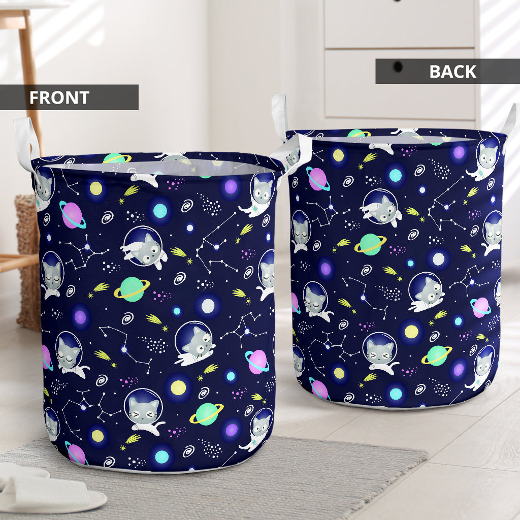 Cat Cute Space Cat Laundry Basket For Room Home Organizer