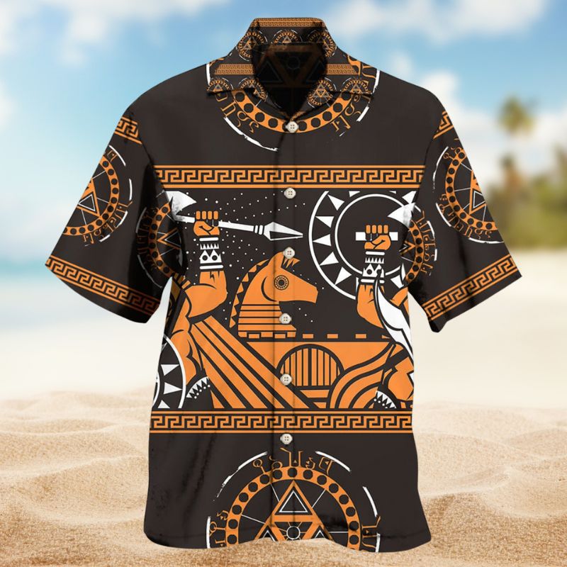 Classic Spartan Warriors Hawaiian Shirt For Island Vacations, Resort Wear, And Relaxed Seasonal Style