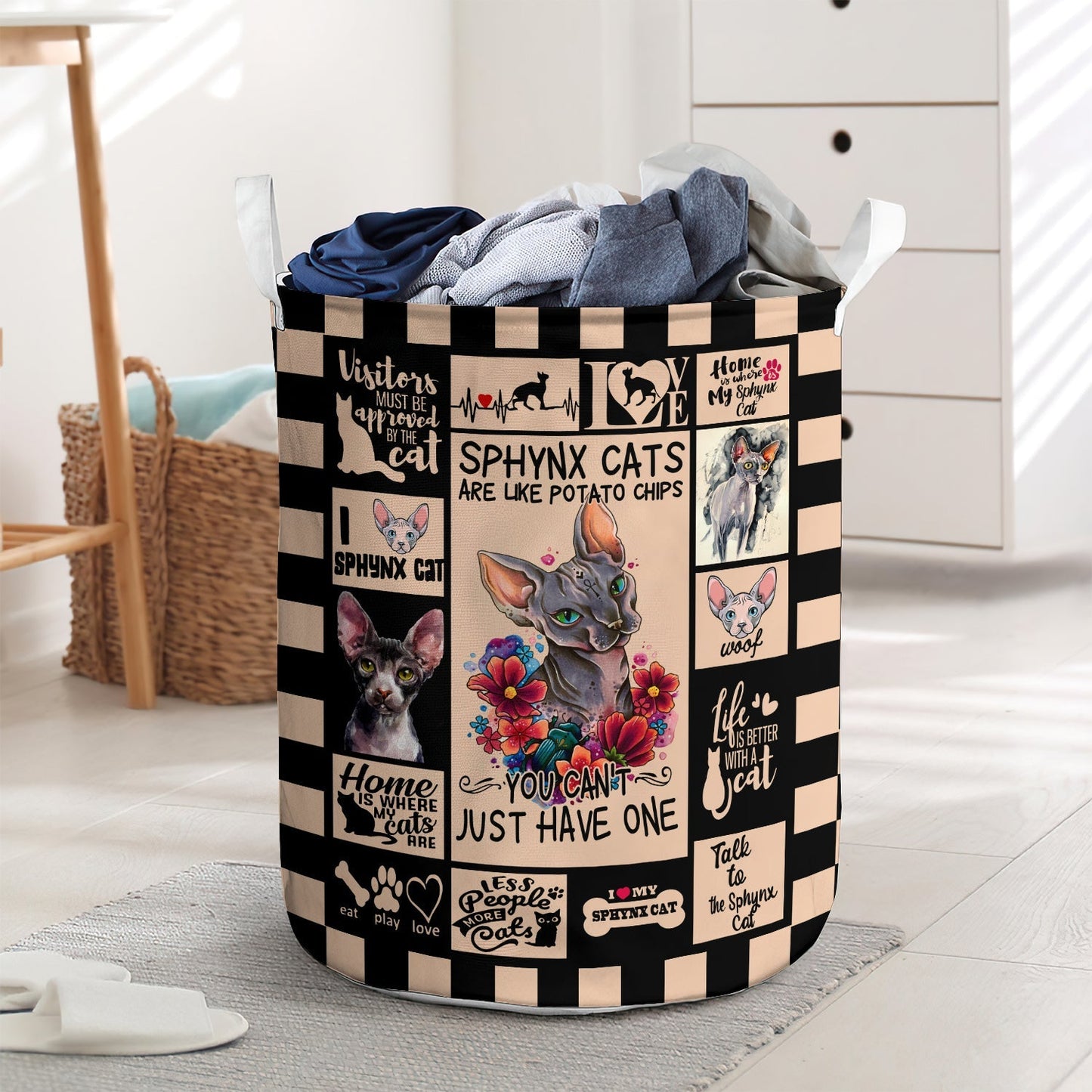 Sphynx Cat Laundry Basket For Bathroom Bedroom Storage
