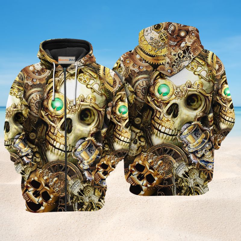 Steampunk Skull Hoodie For Bold Streetwear Seasonal Events And Comfortable Layering