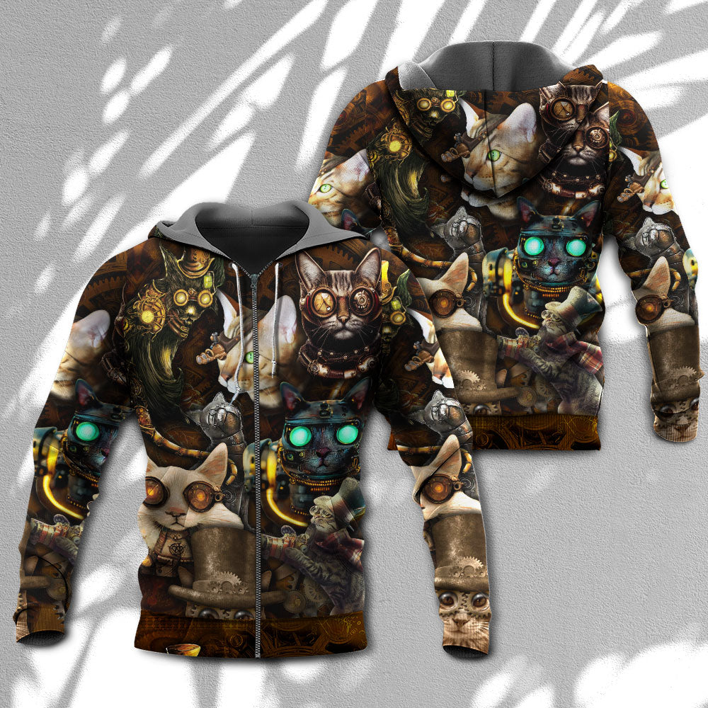 Steampunk Cat Heart Hoodie For Wildlife Adventures Everyday Wear And Relaxed Outfits