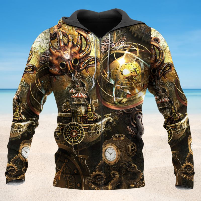 Steampunk Octopus Revolution Hoodie For Sea Inspired Outfits Travel And Thoughtful Gifting