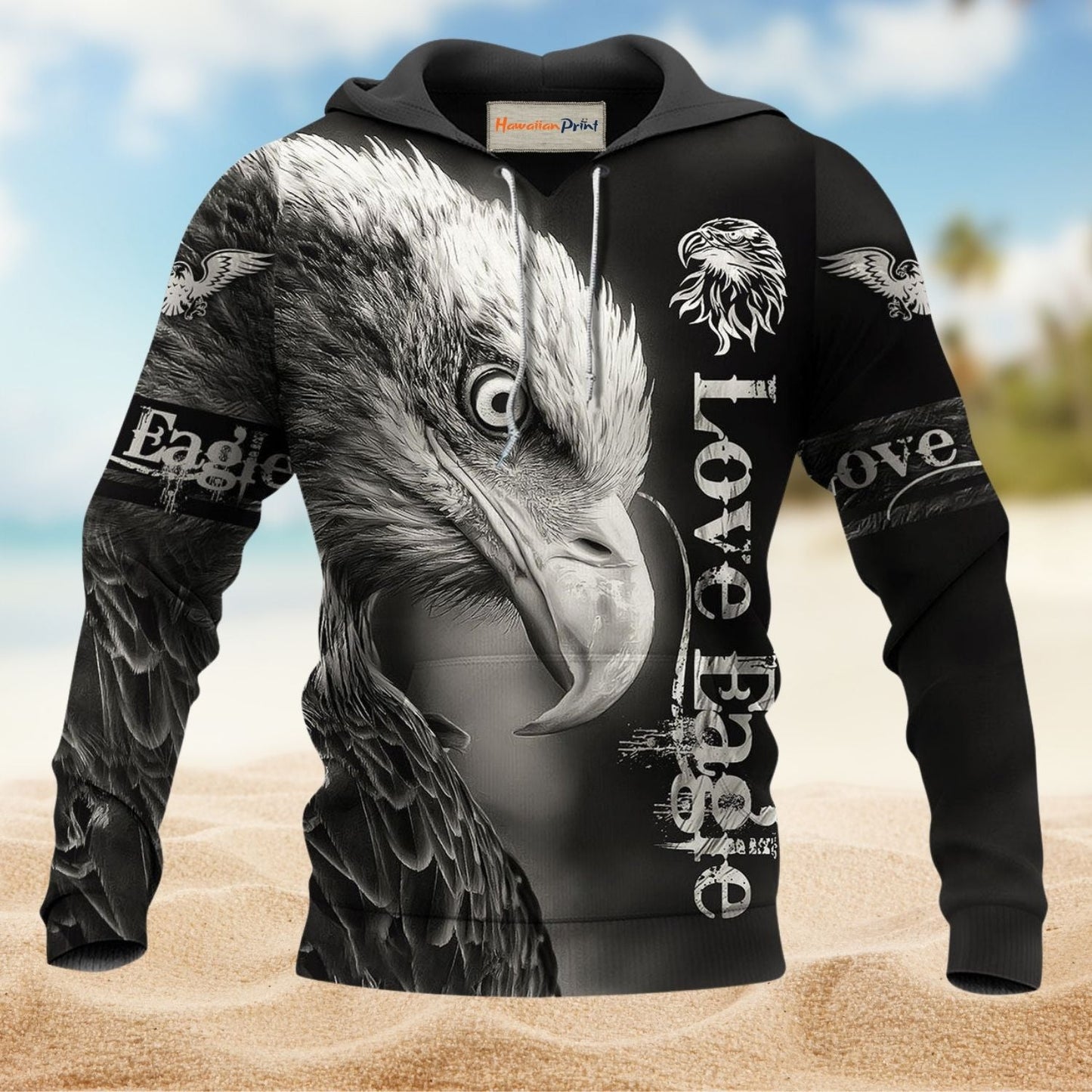 Strong Eagle Love Hoodie For Casual Activities Seasonal Outings And Gift Ideas