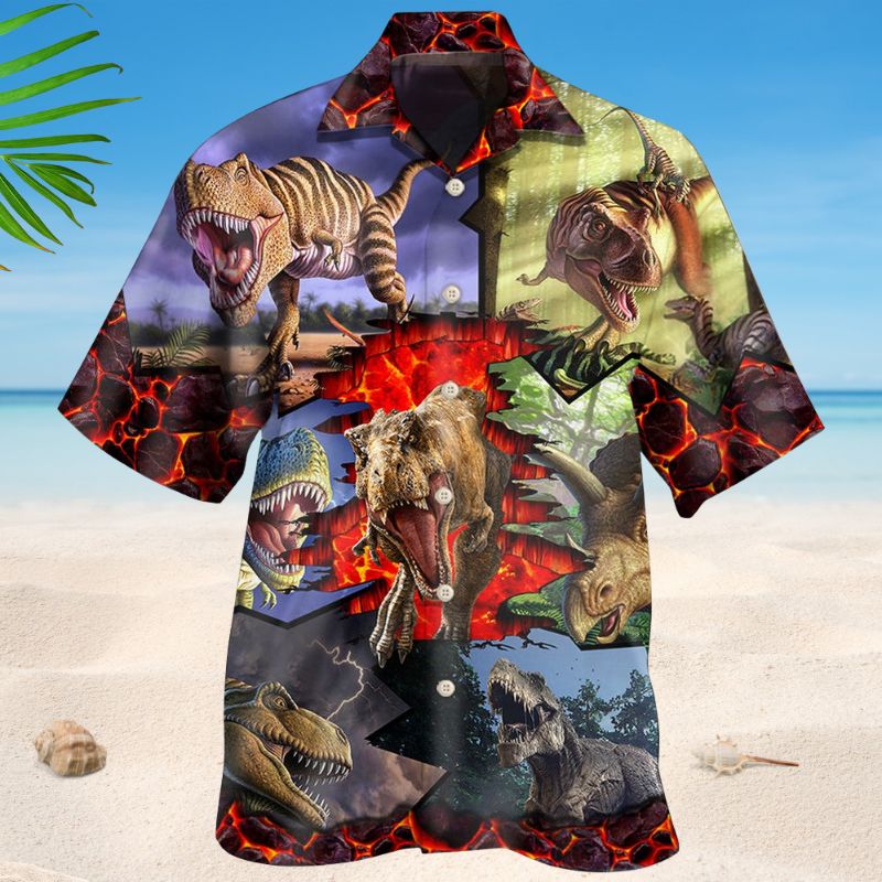 Strong Dinosaur Expert Hawaiian Shirt For Island Vacations, Resort Wear, And Relaxed Seasonal Style