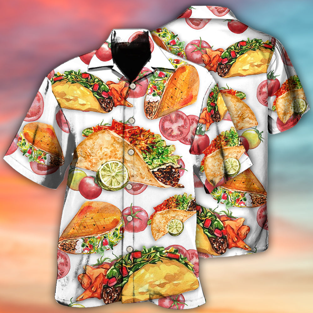 Tacos Creative Pattern Hawaiian Shirt For Island Vacations, Resort Wear, And Relaxed Seasonal Style