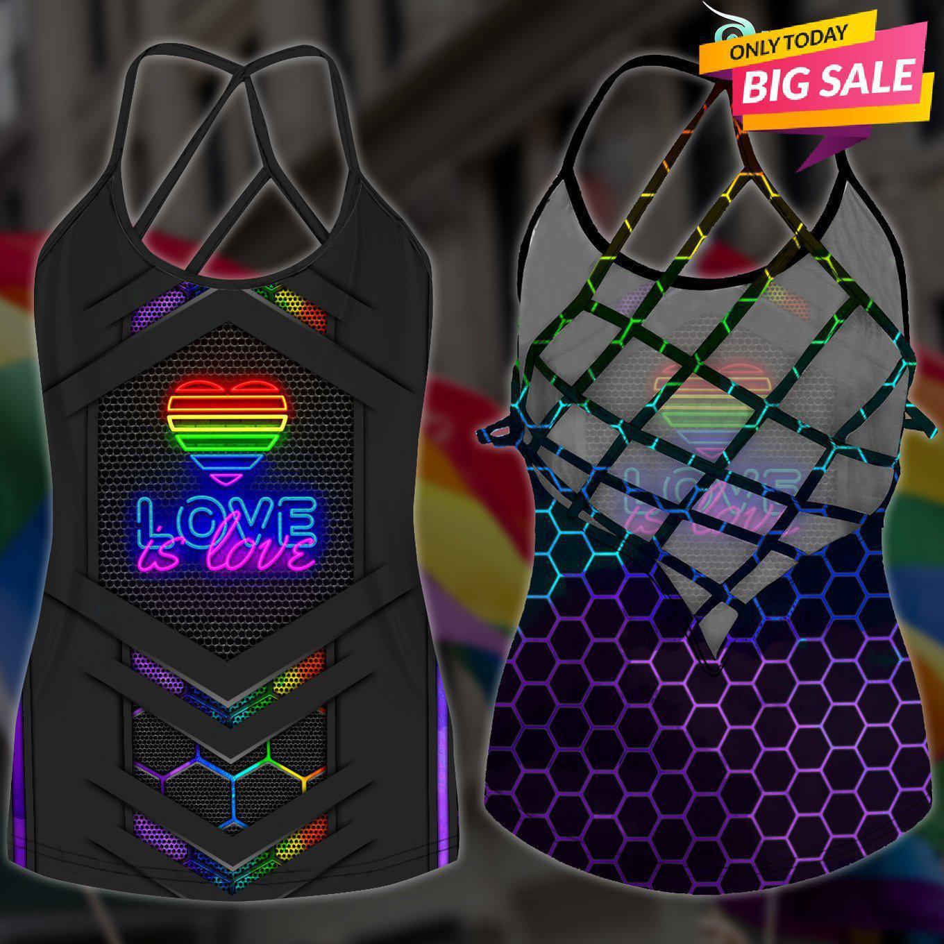 LGBT Love Pride Hollow Tank Top For Charity Events And Casual Wear