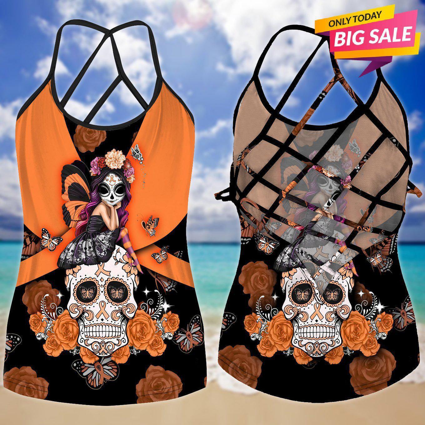 Cancer Strength Hollow Tank Top For Awareness Gatherings And Daily Wear