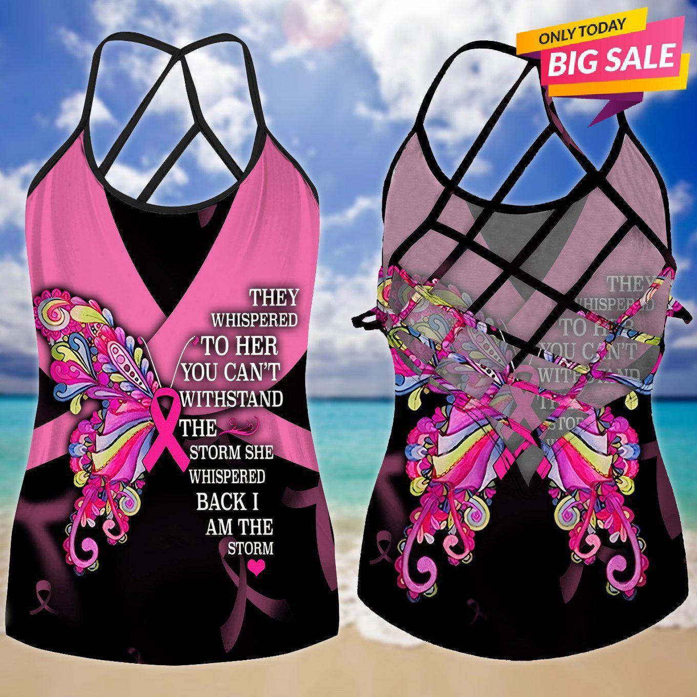 Cancer Strength Hollow Tank Top For Positive Support And Gifting