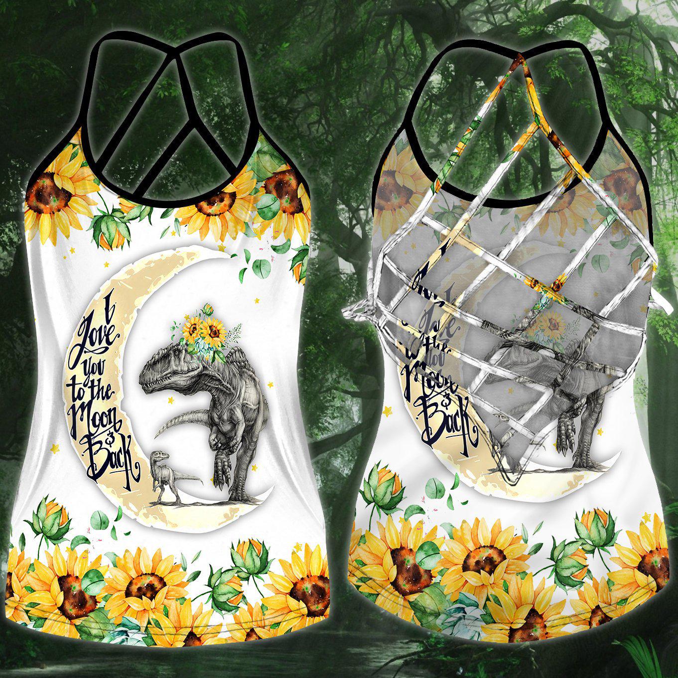 Dinosaurs Peace Life Hollow Tank Top For Active Days And Vacation Wear