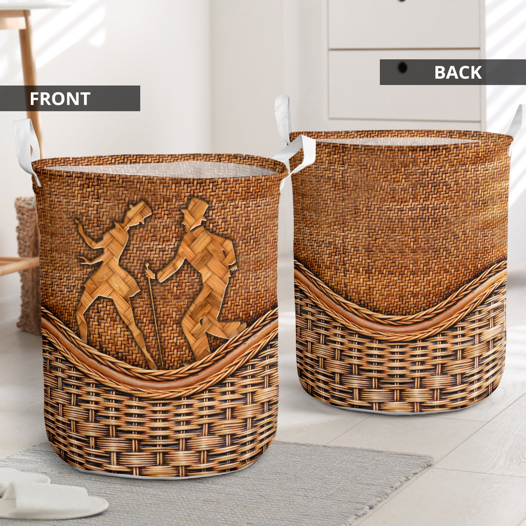 Tap Dance Rattan Texture Laundry Basket For Room Home Organizer