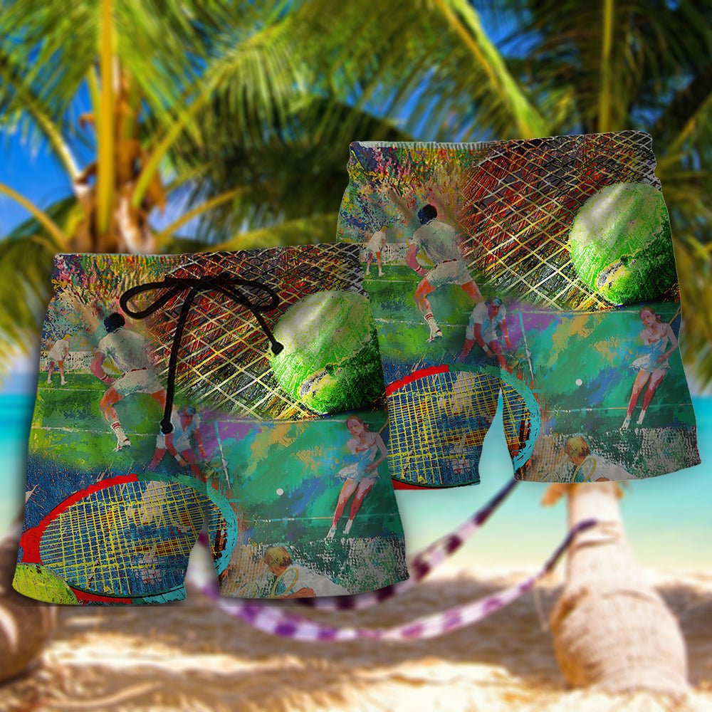 Tennis Motion Blur Sport Beach Shorts For Beach Trips And Relaxed Vacation Styling