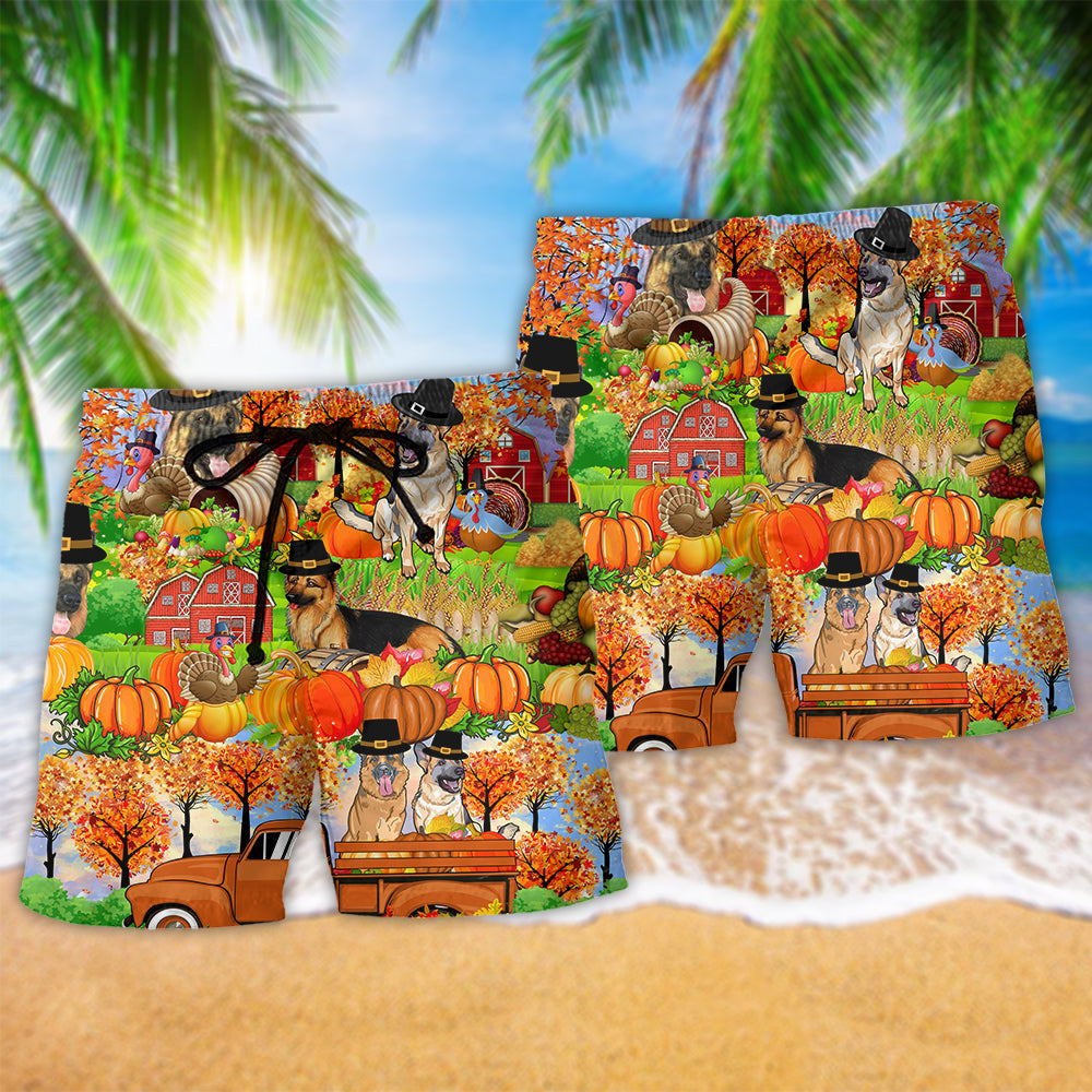 Thanksgiving German Shepherd Holiday Beach Shorts For Warm Weather Travel And Everyday Comfort