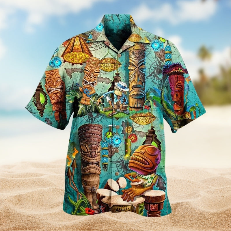 Faith Coffee Dog Knitting Humor Hawaiian Shirt Artwork View For Vacation Style