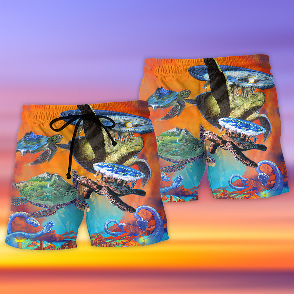 Turtle Beach Shorts Pattern Detail For Tropical Escapes And Weekend Casual Style