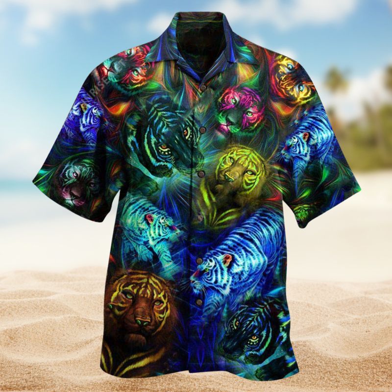 Tiger Powerful Hawaiian Shirt For Island Vacations, Weekend Events, And Relaxed Everyday Outfits