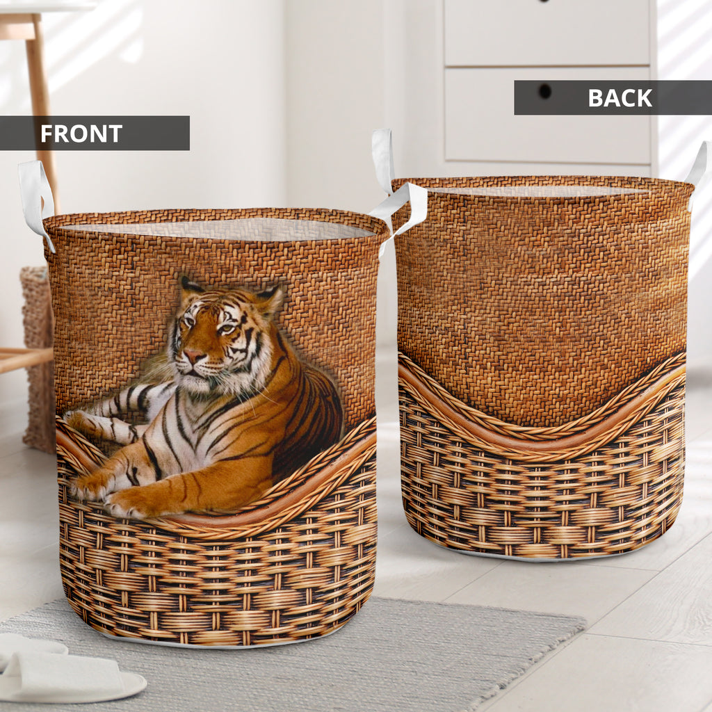 Tiger Rattan Texture Proud Laundry Basket For Room Home Organizer