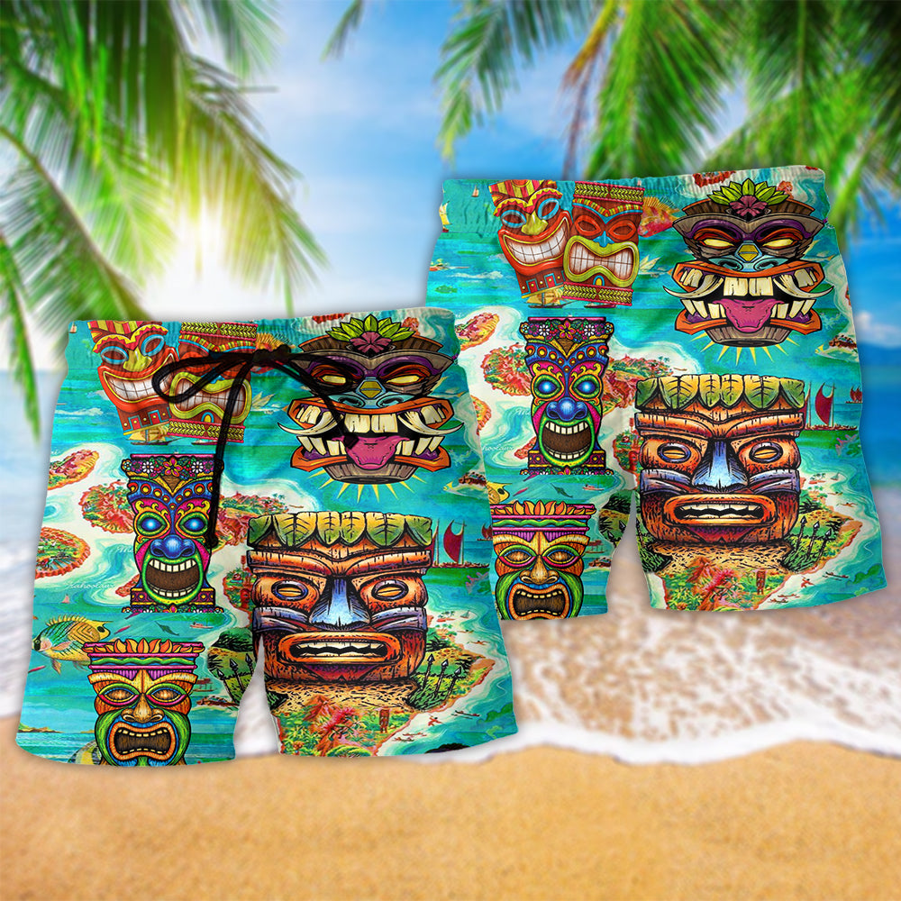 Tiki Keep Saying Aloha Tiki Hawaii Hawaiian Beach Shorts For Beach Days And Coastal Travel
