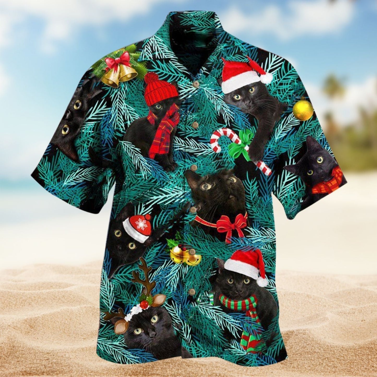 Is It Jolly Enough Black Cat Hawaiian Shirt For Summer Vacation Beach Travel And Relaxed Casual Wear