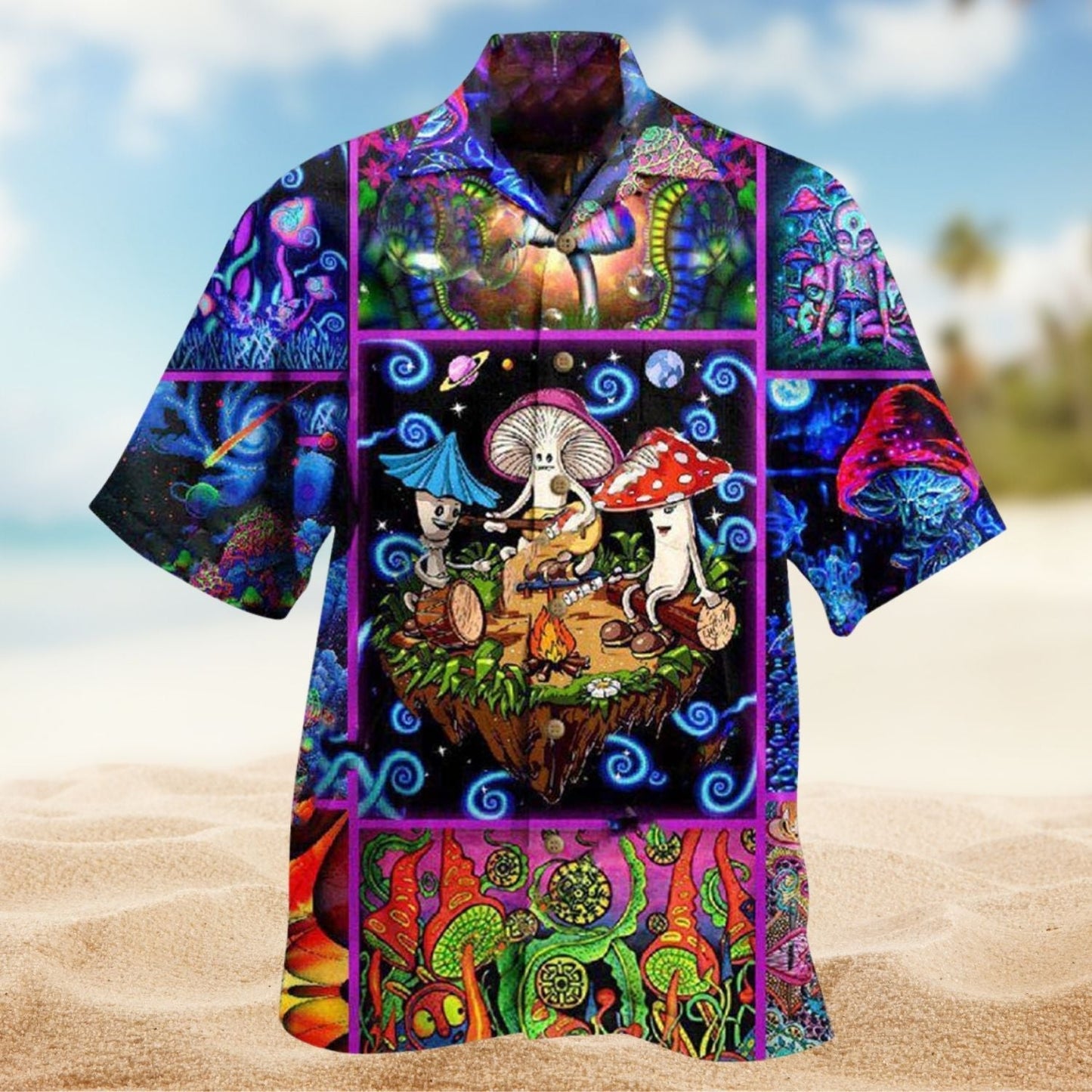 Mushroom Forest Mind And Soul Escape Hawaiian Shirt For Summer Vacation Beach Travel And Relaxed Casual Wear