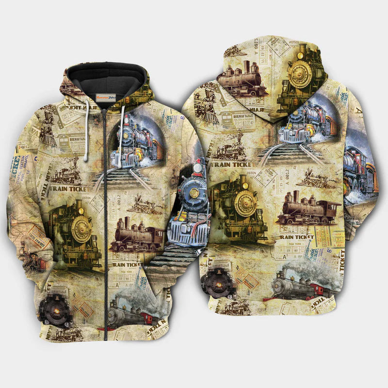 Train Locomotive Hoodie For Recreational Activities Travel And Comfortable Streetwear