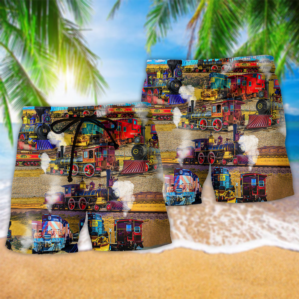 Train It's Better To Travel Well Than To Arrive Beach Shorts For Road Trips And Summer Travel