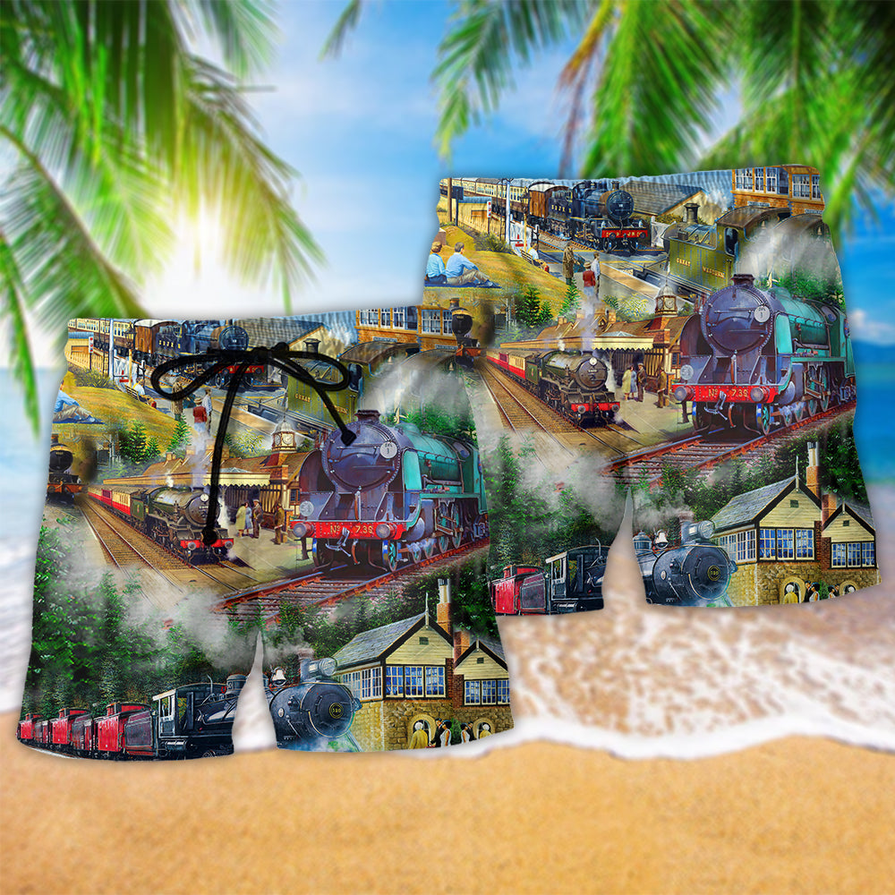 Train Life Is The Train Not The Station In The Beach Shorts For Road Trips And Summer Travel