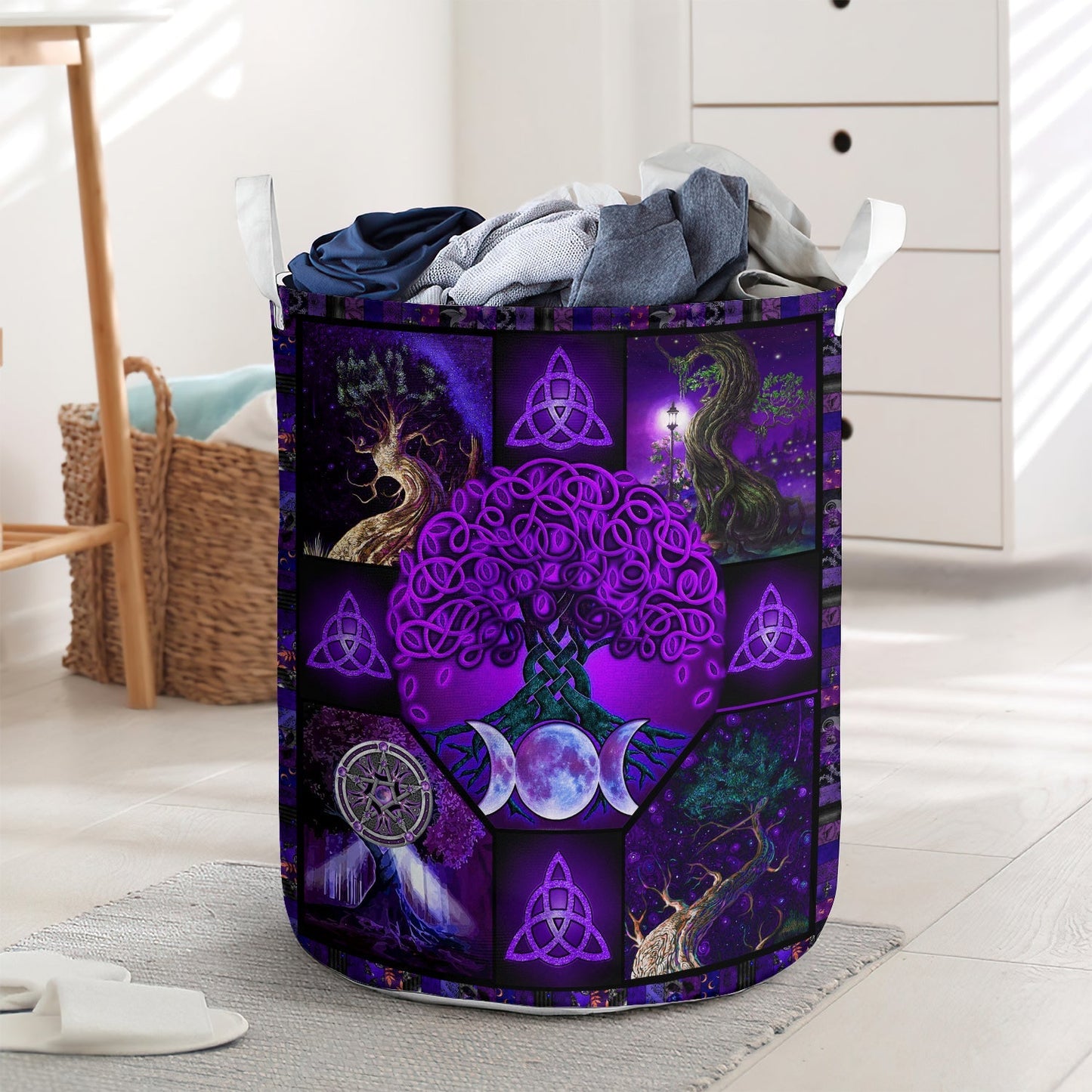 Fanciful Celtic Tree Of Life Laundry Basket For Bathroom Bedroom Storage