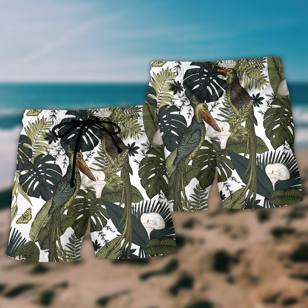 Tropical Bird Cool Summer Beach Shorts For Warm Weather Travel And Everyday Comfort