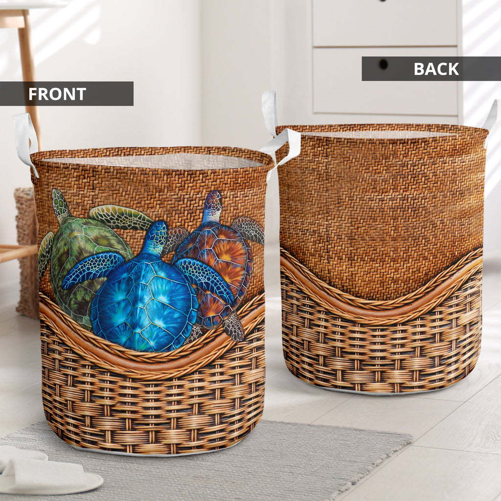 Turtle Rattan Texture So Classic Laundry Basket For Room Home Organizer
