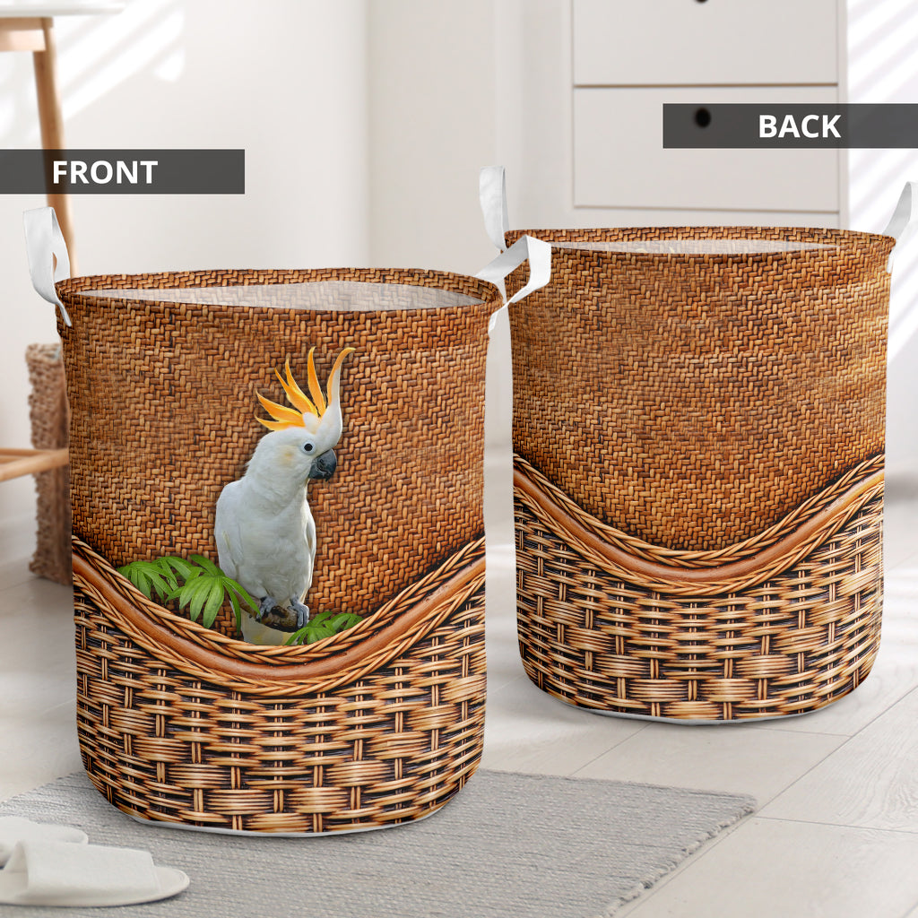 Cockatoo Rattan Texture Umbrella Laundry Basket For Room Home Organizer