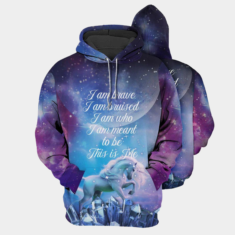 Unicorn Am Brave Hoodie For Travel Days Outdoor Events And Thoughtful Gifts