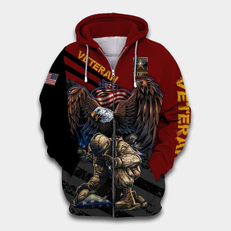 Veteran Army Remembrance Tribute Hoodie For Military Families Casual Wear And Respectful Tribute Gifting