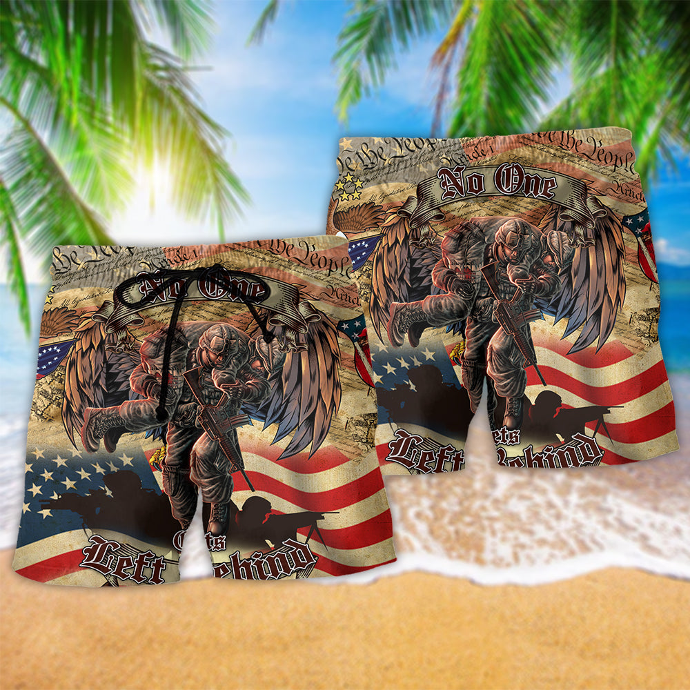 Veteran Honor And Unity Hawaiian Print Beach Shorts For Warm Weather Holiday Style
