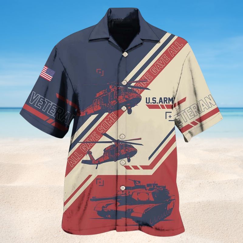 Veteran Army Hawaiian Shirt For Coastal Travel, Casual Events, And Comfortable Summer Wear