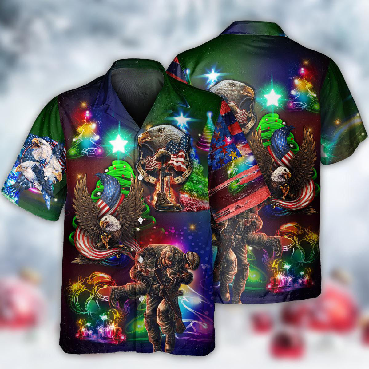 Festive Veteran Christmas Scaried Hawaiian Shirt For Warm Weather Adventures And Everyday Comfort