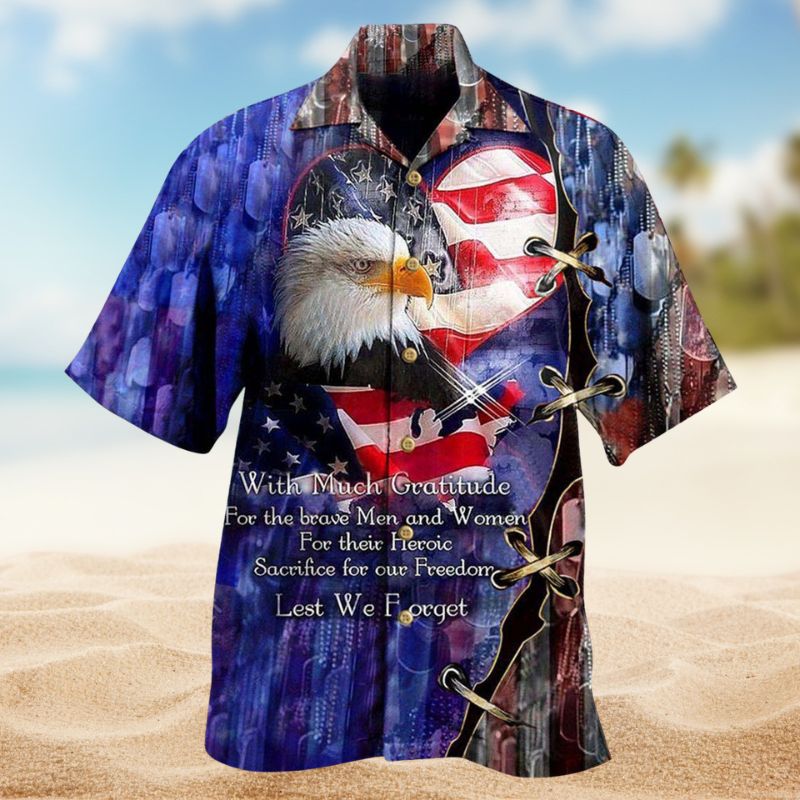Veterans Thank Heart Hawaiian Shirt For Tropical Holidays, Outdoor Gatherings, And Everyday Comfort