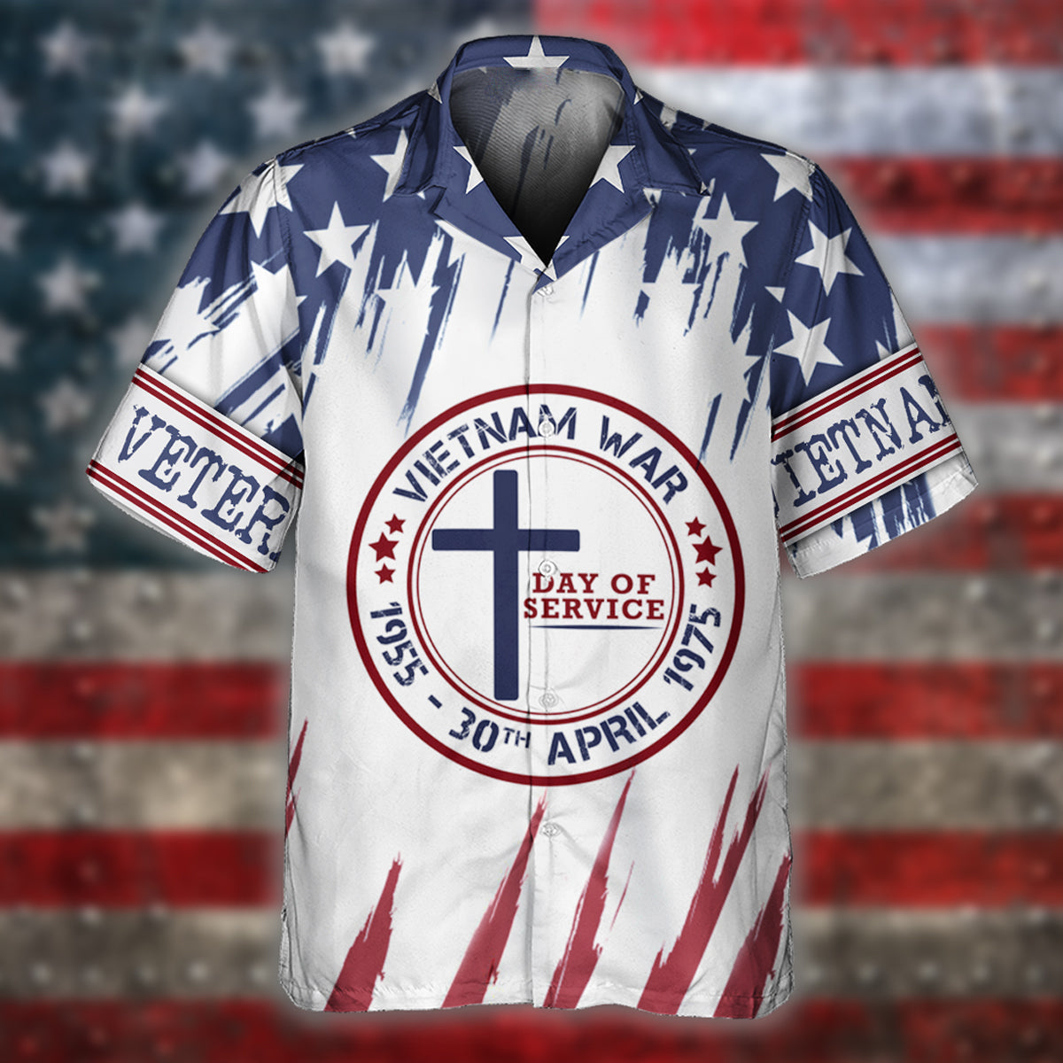 Vietnam Veteran Day Star Tribute Hawaiian Shirt Artwork View For Coastal Escapes And Resort Style