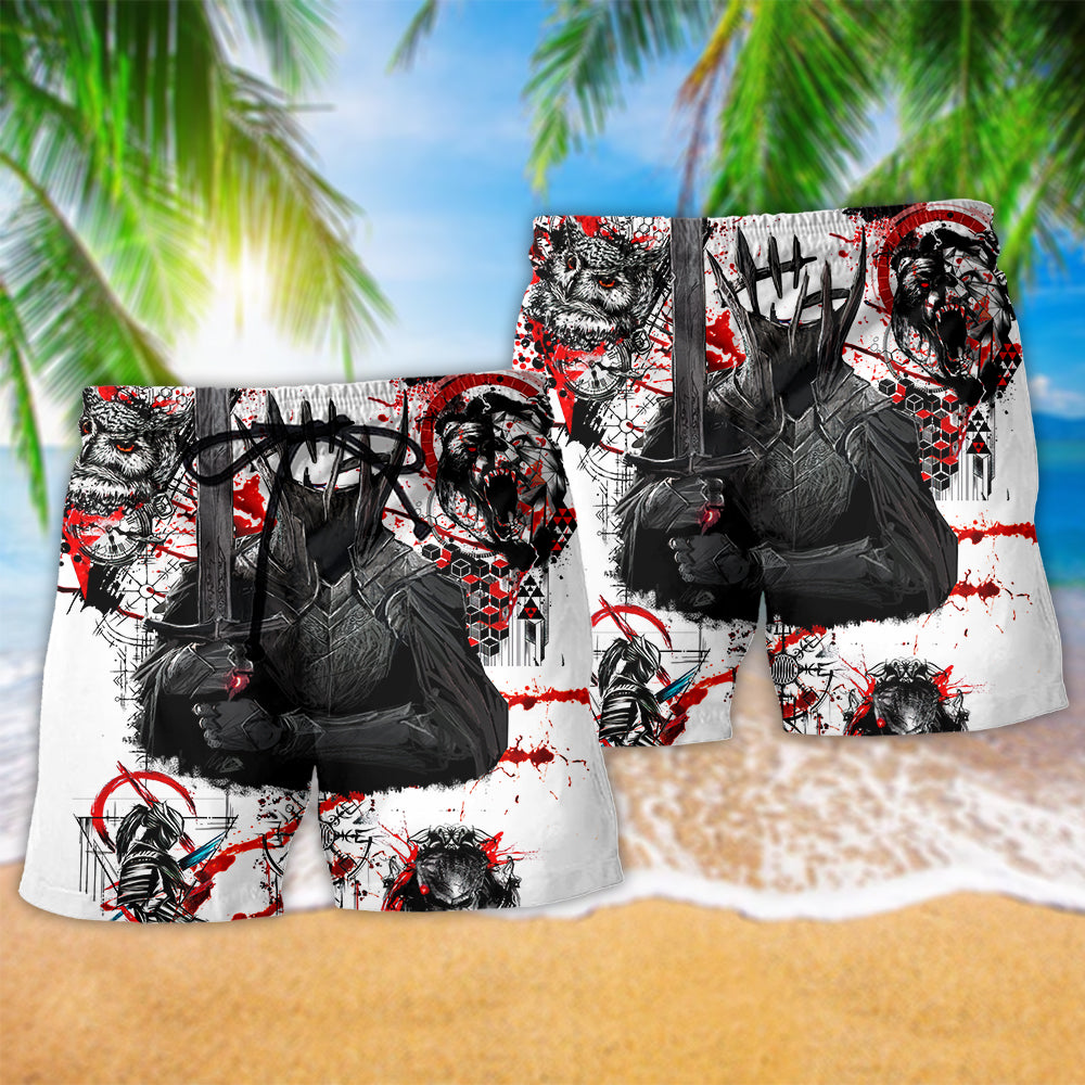 Viking Dare Fight Knight Beach Shorts Pattern Detail For Island Trips And Comfortable Daily Wear